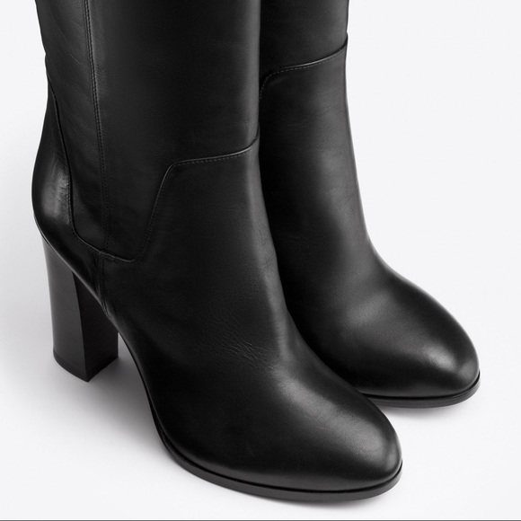 VINCE ‘Dempsey’ Over The Knee Leather Heeled Boots - Picture 5 of 8